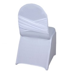 White MADRID BANQUET CHAIR COVER with CrissCross Design Wedding SALE