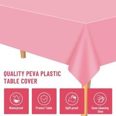 Plastic Tablecloth 15 Pack 54×108 Pink Waterproof Spillproof Birthday Shower Dec