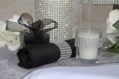 4.75″x10 Yards Silver DIAMOND MESH WRAP ROLL SPARKLE RHINESTONE Crystal Ribbon