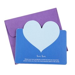 10pcs/bag Mixed Color LOVE Heart Shape Greeting Card Valentines Day Gift Card We