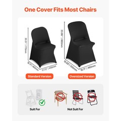 Uimoso 30PCS Black Stretch Spandex Chair Covers for Weddings Parties, and Dining