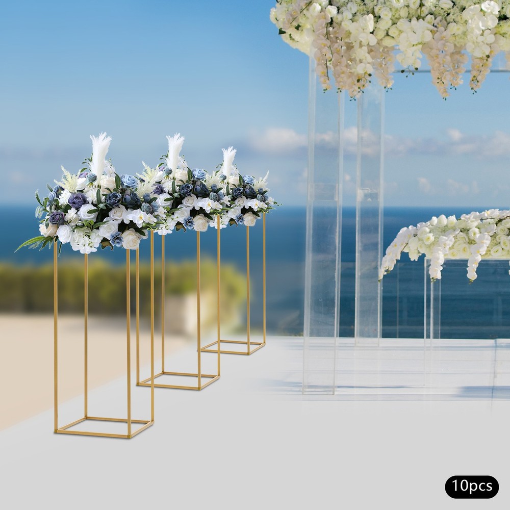 10Pcs 31.5” Tall Gold Metal Flower Stand for Wedding Table Centerpieces Decor