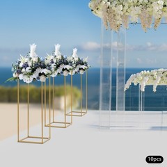 10Pcs 31.5” Tall Gold Metal Flower Stand for Wedding Table Centerpieces Decor