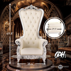 NEW Black or White 6ft King Queen Throne Chair BDSM GOTH Wedding Banquet
