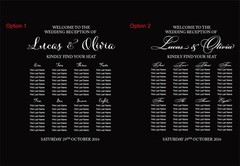 Custom Wedding Table Seating Chart Plan Sticker Vinyl Decal Sign Removable