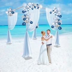 4 Post Outdoor Wedding Party Stand Adjustable Hardware Kit Backdrop Decor