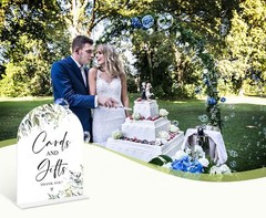 Greenery Cards and Gifts Sign, 6 x 8 Inch White Arch Acrylic Wedding Sign wit…