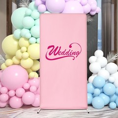 1*2m Wedding Backdrop Stand, Backdrop Frame, Backdrop Stand W/ Pink Cloth Cover