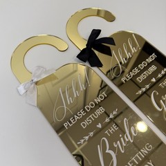 Please Do Not Disturb Wedding Signs His & Hers Studio Door Hanger Bride Groom