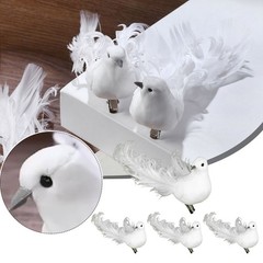 4 Pack Of Artificial Doves Foam Doves Peace Doves For Wedding Decorative / New