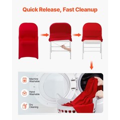 Uimoso 50PCS Red Stretch Spandex Chair Covers for Weddings, Parties, and Dining