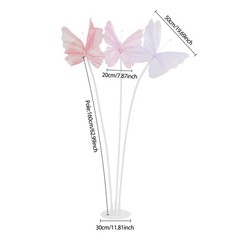 2Pcs Artificial Butterflie Decoration with Standing Base Realistic Wedding Decor