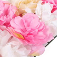 12 Pc Silk Rose Wall Panels 24 × 16 in Wedding Backdrop Dark Pink Champagne