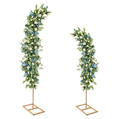2Pcs Metal Wedding Arch Frame Garden Arbor Party Flower Backdrop Stands 6/8FT