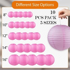 5/10 Pack of 8″ 10″ 12″ 14″ 16″ Paper Lantern Chinese Decoration Wedding Party