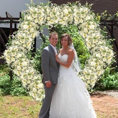 7.2FT Hexagon Wedding Arch, Metal Arch Backdrop Stand for Wedding Party Gold
