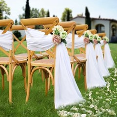 Wedding Arch Draping Fabric – Chiffon Sheer Drapes – 30 Inch x 1 Panel White