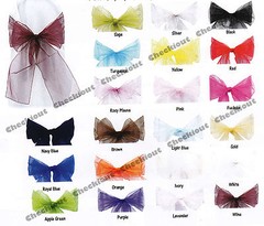 10 pcs Wedding Party Banquet 9″x120″ Chair Cover Organza Sashes Bow Decoration