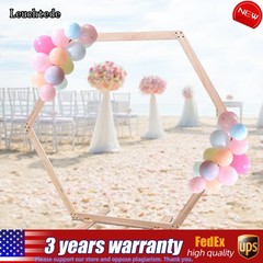 Wooden Wedding Hexagonal Arbor Backdrop Hexagon Wood Wedding Arch Frame Decor.
