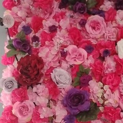 Artificial Floral Flower Wall Backdrop Panel Wedding Decor Pink White Purple
