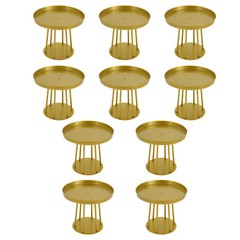 10Pcs 25/15cm Tall Gold Metal Flower Stand Circular for Table Centerpieces Decor