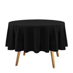 Childom Round Tablecloths, 3 Pack 84 Inch Round Plastic Table Cloths Disposab…