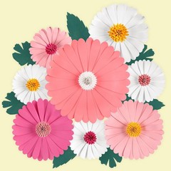 12 Pcs Floral Paper Flowers Wall Decor 3D Sunflower Backdrop Party Wedding Home
