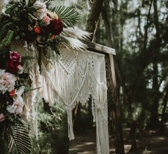 Bohemian Macrame Wedding Backdrop, Ceremony Backdrop, Wedding Arch