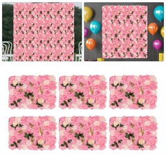 6Packs Flower Wall Panel Artificial Floral Backdrop Artificial Flower Panels NEW