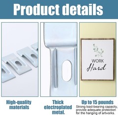 100 Pcs Picture Hanging Security Wall Support Brackets Picture Hanging Brackets