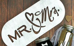 DIY WOODEN UNFINISHED Mr. & Mrs. SIGN WEDDING DECOR PHOTO BOOTH PROP LASER CUT