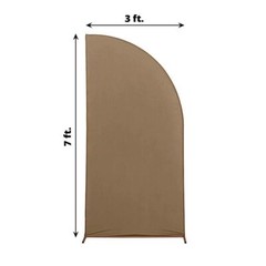 7 ft x 3 ft TAUPE Matte Fitted Spandex Half Moon Arch Stand Cover Wedding