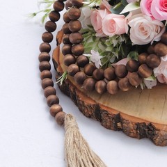 55″ Brown Wood Bead Chain Tassels Hanging Garland Party Events Home Decorations