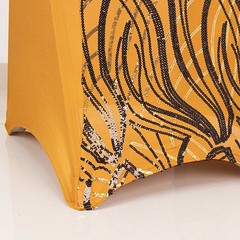 GOLD BLACK Embroidered Sequin Spandex Banquet CHAIR COVER Party Decorations
