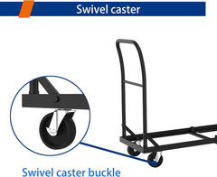 Folding Chair Cart,L-Shape Horizontal Placement Chair Cart,Heavy Metal Folding C