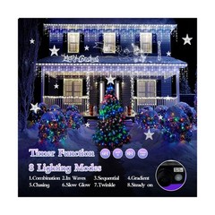 1600 LED 164FT Outdoor Christmas Lights Plug in 8 Modes with Timer Dimmable C…