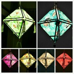 Thailand Handmade Paper Lantern Dried Flower Paper Lampshades Home Hanging Decor