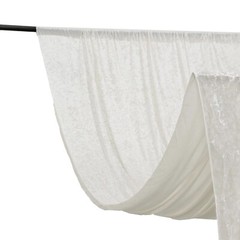 WHITE 5 ft Premium Velvet Backdrop Curtain Party Wedding Event Booth Decorations