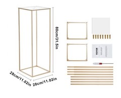 VEVOR 2PCS 31.5in High Wedding Flower Stand, With Acrylic Laminate, Gold Metal