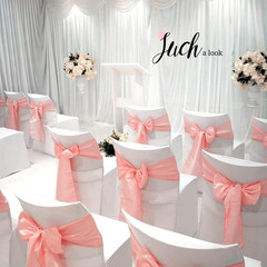 Rose Gold Satin Chair Sashes – 50 Pcs for Weddings and Events Decoration