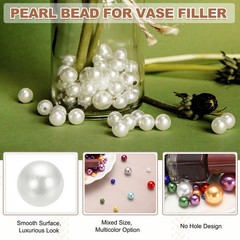 4/6/8/12/14mm Pearl Bead for Vase Filler, 600 Pcs Floating Beads, White