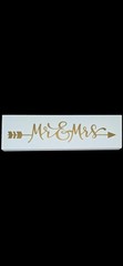 Mr. & Mrs. White Wooden Sign, Wedding, Home Decor, 1 Piece