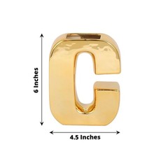 GOLD 6″ Ceramic C Symbol Flower VASE Table Centerpiece Party Events Decorations