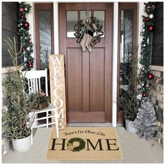 Welcome Mats for Front Door Farmhouse Home Door Mat Rustic Quote Wreath Doorm…