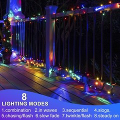 weillsnow 500 LED Multicolor Outdoor Christmas Lights, 164Ft Plug in Waterpro…