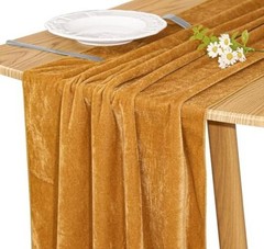 Velvet Table Runner 20 x20 Inches0ft Luxurious Thick Soft Velvet 1 Gold