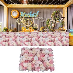 12PCS Artificial Flower Wall Panel Wedding Valentine’s Rose Decorations 40*60CM