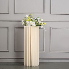 40″ Ivory Folding DIY Accordion Pillar Cardboard Display Stand Pedestal Box
