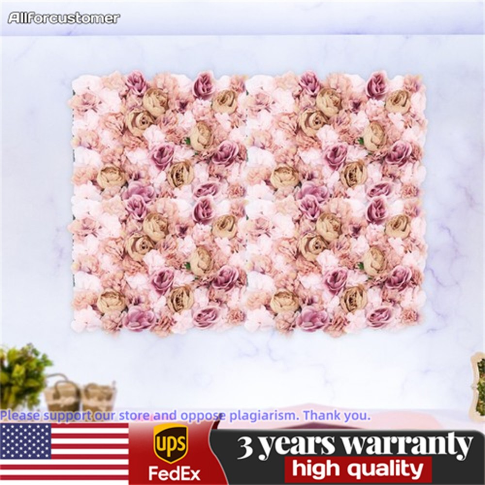 6 PCS Artificial Rose Flower Wall Panels Wedding Backdrop Party Decor 60 x40cm