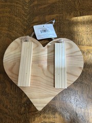 Unfinished Wood Heart Wall Hanging 7×6.5” Wedding Valentine Home Decor DIY